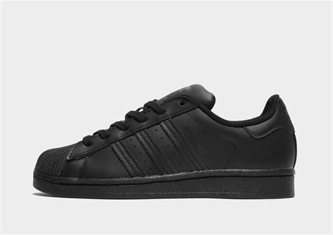 adidas originals superstar youth black textile trainers